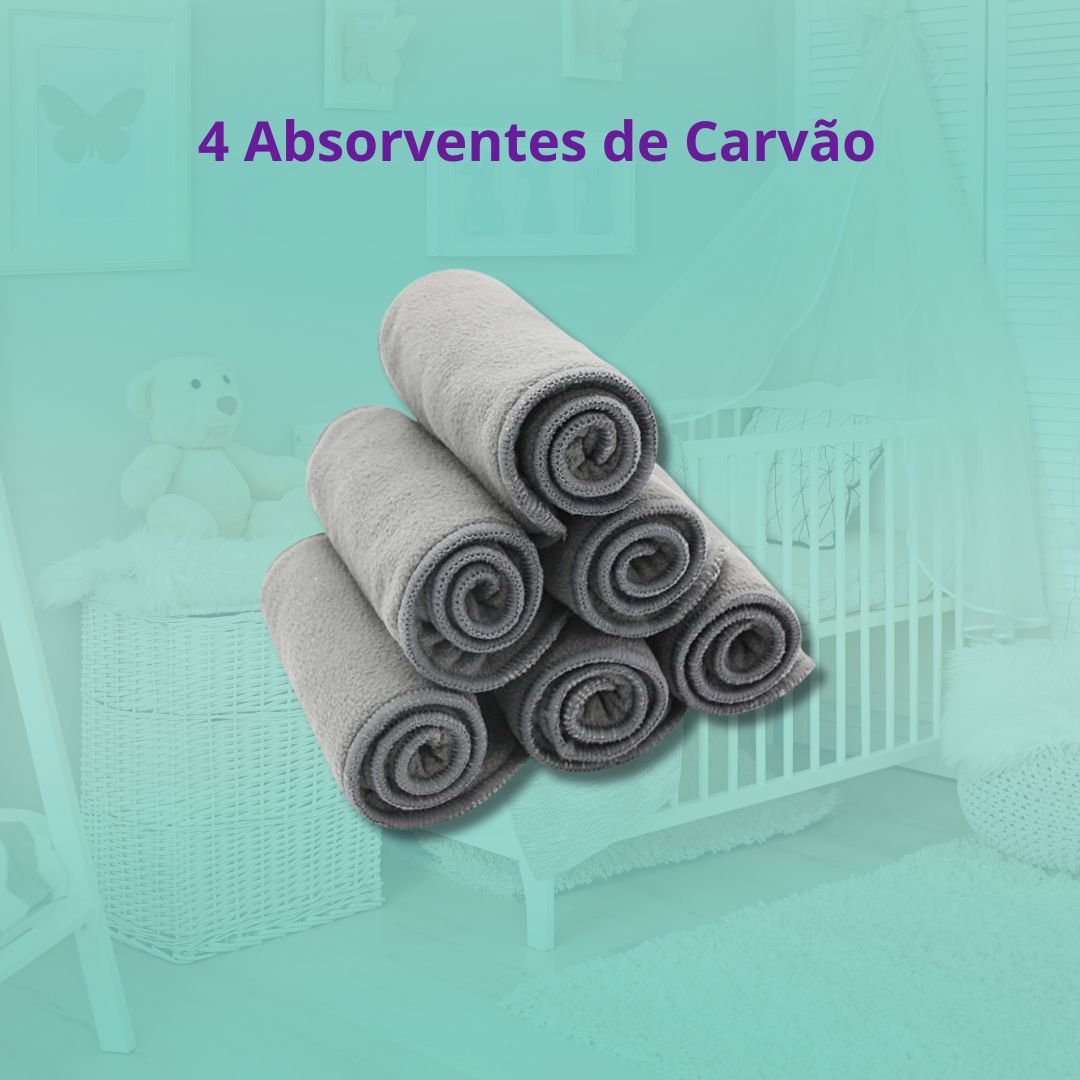 Kit 4 Absorventes de Carvão para Fraldas Ecológicas (4 camadas)