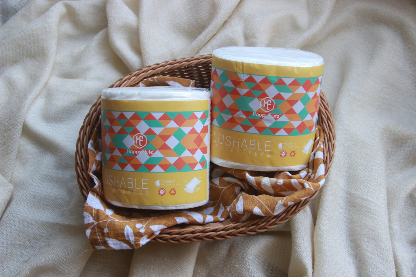 Kit 4 Rolos Forro Liner Bambu Biodegradável para Fralda Ecológica - Happy Flute (400 folhas)