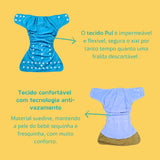 4 Fraldas Ecológicas Happy Flute + 4 Absorventes de Carvão