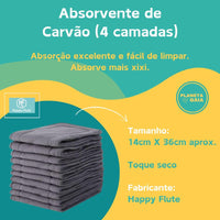 Kit 8 Fraldas Ecológicas + 8 Absorventes de Carvão de Bambu - Planeta Gaia