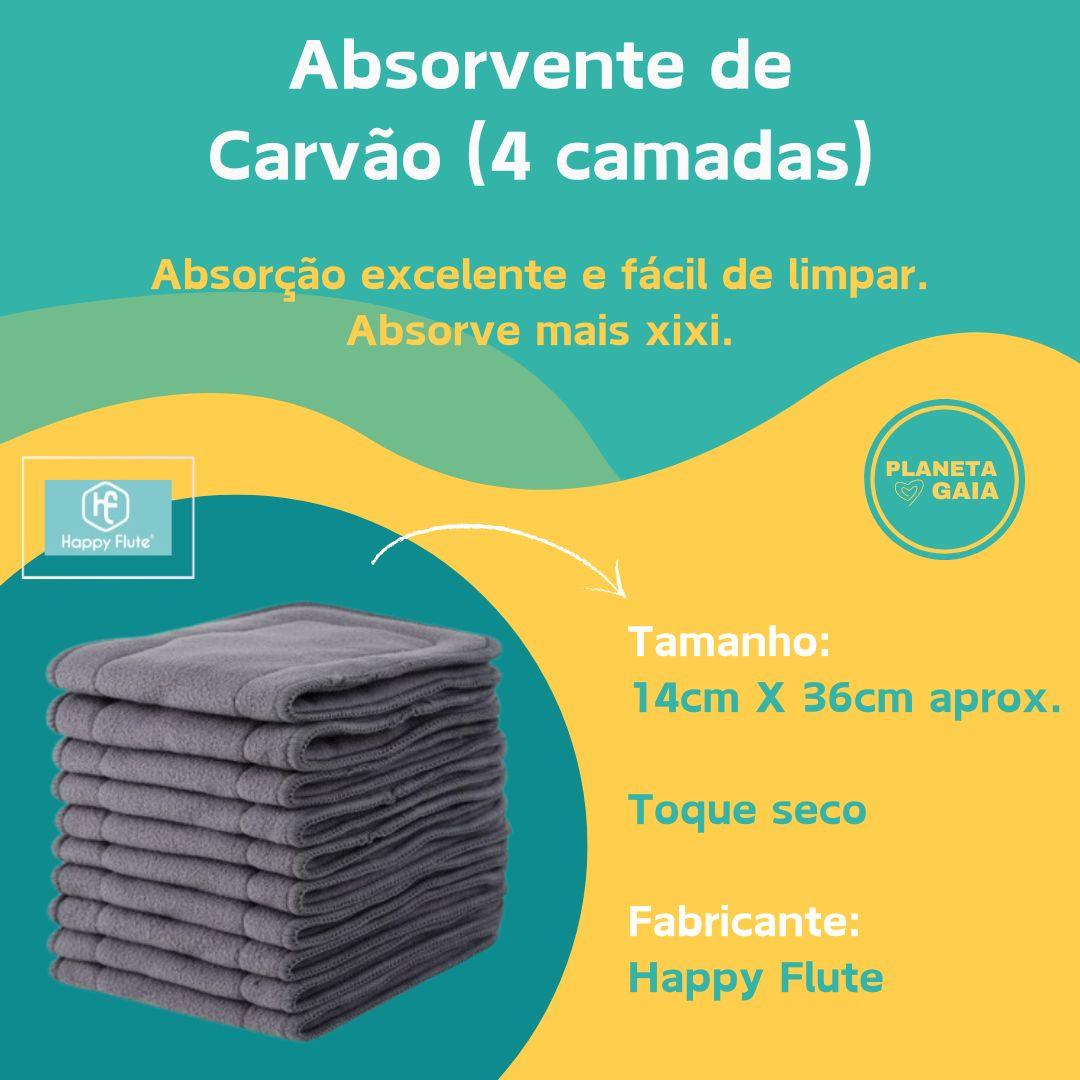 Kit 8 Fraldas Ecológicas + 8 Absorventes de Carvão de Bambu - Planeta Gaia