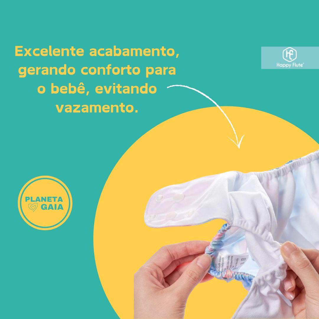 Kit 8 Fraldas Ecológicas + 8 Absorventes de Carvão de Bambu - Planeta Gaia