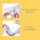 4 Fraldas Ecológicas Happy Flute + 4 Absorventes de Carvão