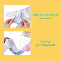 4 Fraldas Ecológicas Happy Flute + 4 Absorventes de Carvão