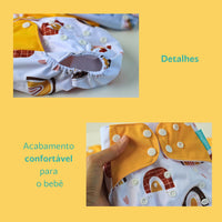 4 Fraldas Ecológicas Happy Flute + 4 Absorventes de Carvão