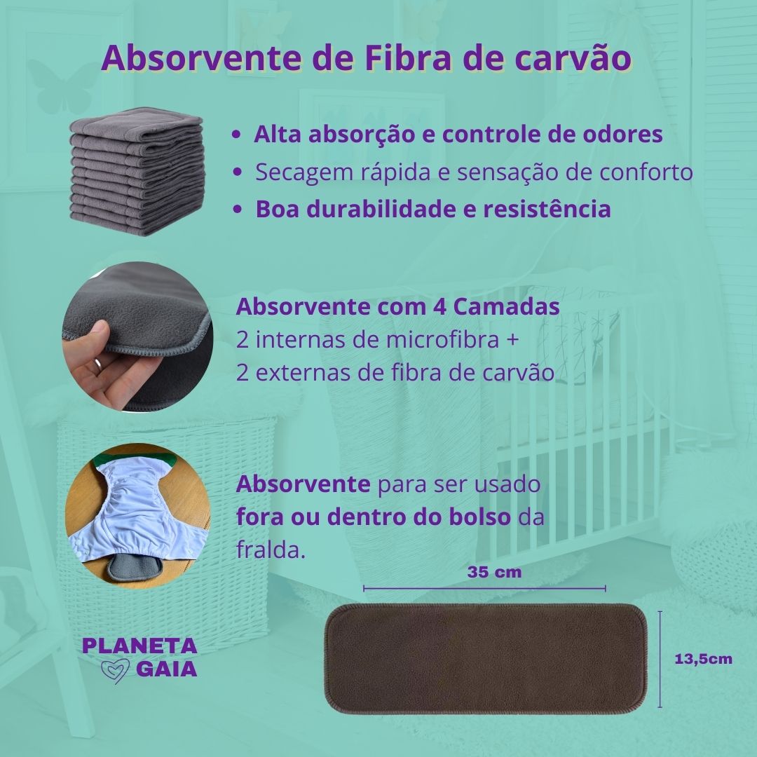 Kit Enxoval 24 Fraldas Ecológicas Happy Flute+ 24 Absorventes + 1