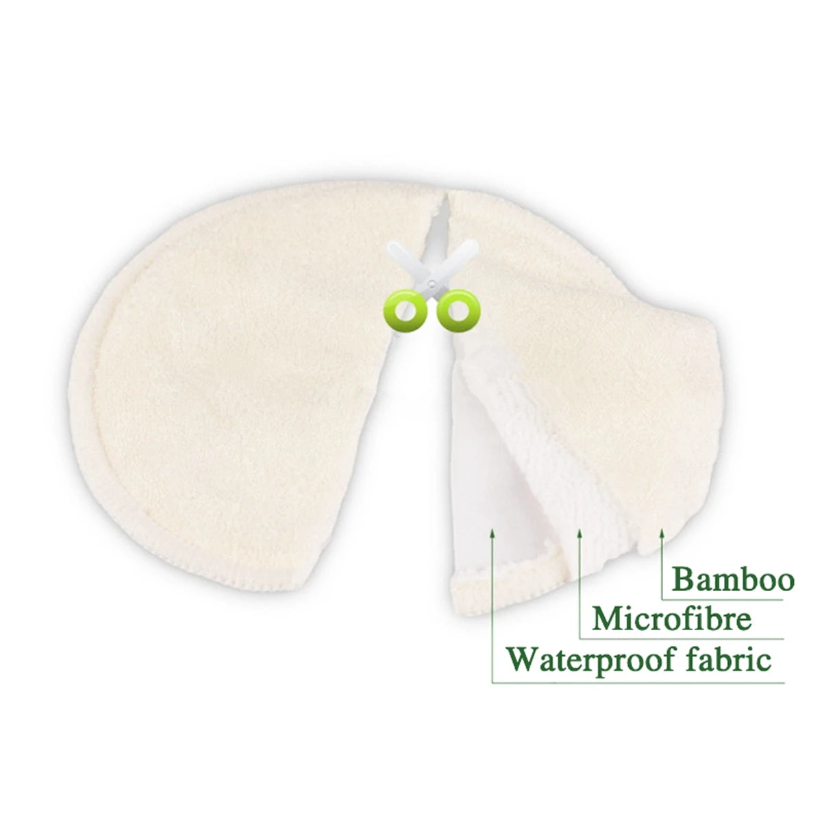 4 Unidades de absorventes para seios feitos de Fibra de bambu – laváveis e reutilizáveis para amamentação.