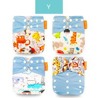 Kit 4 Fraldas Ecológicas de Pano HappyFlute  para Bebes + 4 Absorventes de carvão de Bambu